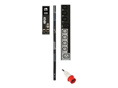 Tripp Lite   11.5kW 3-Phase Switched PDU 24 C13 & 6 C19 Outlets, IEC 309 16/20A Red, 0U, Outlet Monitoring, TAA power distribution unit 11.5… PDU3XEVSR6G20