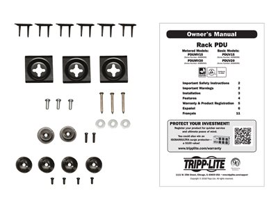 Tripp Lite   PDU Basic 1.44kW 120V Single-Phase 16 NEMA 5-15R Outlets, 5-15P Input, 15 ft. Cord, 48 in. 0U Rack power distribution unit 1.52 kW PDUV15-48
