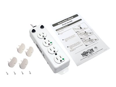 Tripp Lite   Safe-IT For Patient-Care Vicinity Power Strip Medical Hospital Grade Antimicrobial UL1363A 4 Outlet 15A 7ft Cord power strip PS-407-HG-OEM