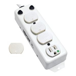 Tripp Lite   Safe-IT For Patient-Care Vicinity Power Strip Medical Hospital Grade Antimicrobial UL1363A 4 Outlet 15A 7ft Cord power strip PS-407-HG-OEM