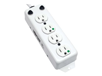 Tripp Lite   Safe-IT Power Strip Medical Antimicrobial 120V 4 Outlet UL1363A 15ft Right Angle Cord For Patient Care Vicinity UL 1363A Medi… PS-415-HG-OEMRA