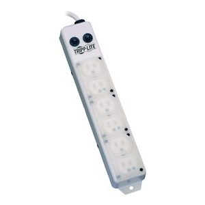 Tripp Lite   Safe-IT For Patient-Care Vicinity Power Strip Medical Hospital Grade Antimicrobial UL1363A 6 Outlet 15A 7ft Cord power strip PS-607-HG-OEM