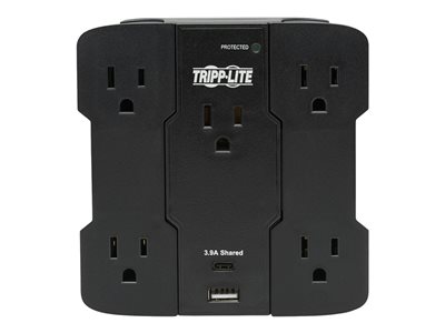 Tripp Lite   Safe-IT Surge Protector 5-Outlet USB-A/USB-C Ports, 5-15P Direct Plug-In, 1050 Joules, Antimicrobial Protection, Black surge protect… SK5BUCAM