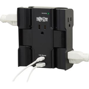 Tripp Lite   Safe-IT Surge Protector 5-Outlet USB-A/USB-C Ports, 5-15P Direct Plug-In, 1050 Joules, Antimicrobial Protection, Black surge protect… SK5BUCAM