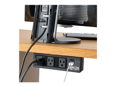 Tripp Lite   Protect It! 3-Outlet Surge Protector with Mounting Brackets, 10 ft. Cord, 510 Joules, 2 USB Charging Ports, Black Housing surge pr… TLP310USBS