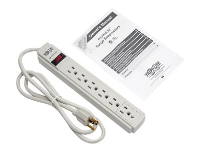 Tripp Lite   Protect It! 6-Outlet Surge Protector, 4 ft. Cord, 790 Joules, Diagnostic LED, Light Gray Housing surge protector 1800 Watt TLP604