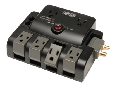 Tripp Lite   Surge Protector 120V 6 Outlet Rotating RJ11 Coax 6′ Cord surge protector TLP606RNET