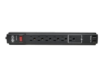 Tripp Lite   Protect It! 6-Outlet Surge Protector, 6 ft. Cord, 990 Joules, 2 USB Ports (2.1A), Black Housing surge protector 1875 Watt TLP606USBB