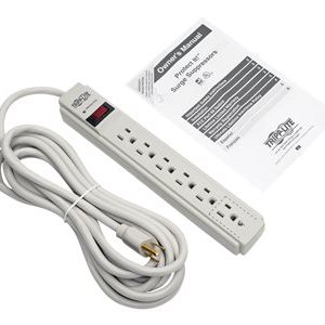 Tripp Lite   Protect It! 6-Outlet Surge Protector, 15 ft. Cord, 790 Joules, Diagnostic LED, Light Gray Housing surge protector 1875 Watt TLP615