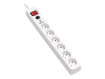 Tripp Lite   6-Outlet Surge Protector French Type E Outlets, 220-250V AC, 16A, 1.8 m Cord, Type E Plug, White surge protector TLP6F18