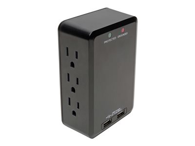 Tripp Lite   6-Outlet Surge Protector with 2 USB Ports (3.4A Shared) Side Load, Direct Plug-In, 1050 Joules surge protector 1800 Watt TLP6SLUSBB