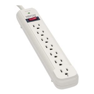 Tripp Lite   Protect It! 7-Outlet Surge Protector, 25 ft. Cord, 1080 Joules, Diagnostic LED, Light Gray Housing surge protector 1800 Watt TLP725