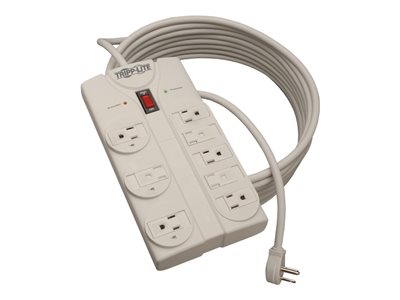 Tripp Lite   Protect It! 8-Outlet Surge Protector, 25 ft. Cord with Right-Angle Plug, 1440 Joules, Diagnostic LEDs, Light Gray Housing surge protec… TLP825