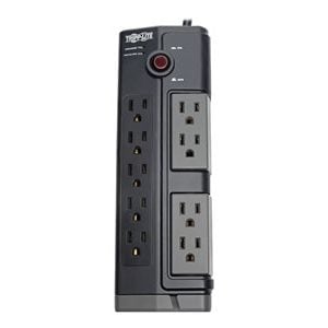 Tripp Lite   9-Outlet Surge Protector Power Strip with 4 Rotating Outlets, 6 ft. Cord, 2160 Joules, Tel/DSL/Fax Protection, Black surge protect… TLP906RTEL