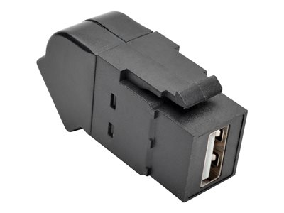 Tripp Lite   USB 2.0 Keystone Panel Mount Coupler All-in-One Angled F/F Black USB adapter USB to USB U060-000-KPA-BK