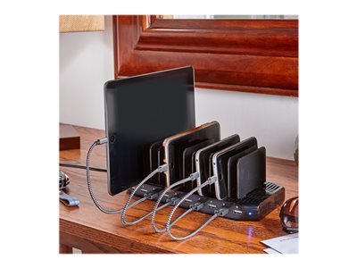 Tripp Lite   10-Port USB Charging Station Hub w Adjustable Storage Tablet / Smartphone / iPad / Iphone 5V 21A 105W power adapter 10 x 4 pin US… U280-010-ST