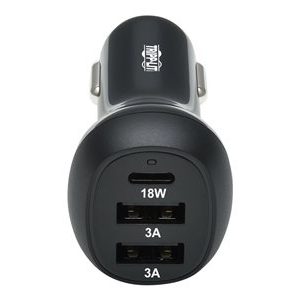 Tripp Lite   USB Car Charger 3-Port 36W Max USB-C PD 3.0 Up to 18W, 2 USB-A QC 3.0 Up to 36W car power adapter USB, USB-C 36 Watt U280-C03-36W-1B