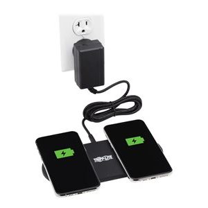 Tripp Lite   Dual Wireless Charging Pad Qi-Certified for iPhone Android Black wireless charging pad + AC power adapter 10 Watt U280-Q02FL-BK