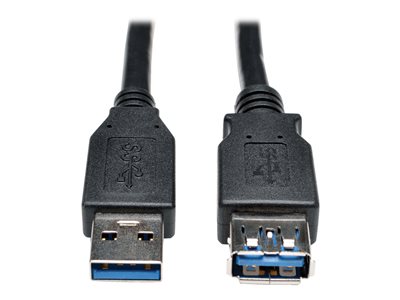 Tripp Lite   USB Extension Cable USB 3.0 USB-A to USB-A SuperSpeed M/F Black 3ft USB extension cable USB Type A to USB Type A 3.3 ft U324-003-BK