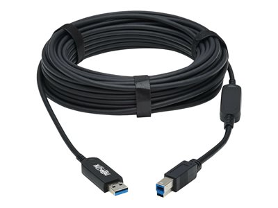 Tripp Lite   USB 3.2 Gen 1 Plenum-Rated Fiber Active Optical Cable (AOC) A/B M/M, Black, 15 m USB cable USB Type A to USB Type B 49 ft U328F-15M
