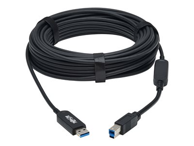 Tripp Lite   USB 3.2 Gen 1 Plenum-Rated Fiber Active Optical Cable (AOC) A/B M/M, Black, 20 m USB cable USB Type A to USB Type B 66 ft U328F-20M