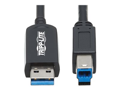 Tripp Lite   USB 3.2 Gen 1 Plenum-Rated Fiber Active Optical Cable (AOC) A/B M/M, Black, 20 m USB cable USB Type A to USB Type B 66 ft U328F-20M