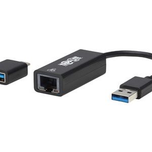 Tripp Lite   USB-C, USB-A to RJ45 Gigabit Ethernet Network Adapter (2xM/F), USB 3.2 Gen 1, Black network adapter USB-C 3.2 Gen 1 / Thunderb… U336-000-GB-CA