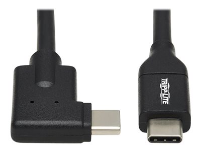 Tripp Lite   USB C Cable (M/M) USB 3.2 Gen 1, Thunderbolt 3, 60W PD Charging, Right-Angle Plug, Black, 1 ft. (0.3 m) USB-C cable USB-C to USB-… U420-001-RA