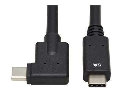 Tripp Lite   USB C Cable (M/M) USB 3.2 Gen 2, Thunderbolt 3, 100W PD Charging, Right-Angle Plug, Black, 1 m (3.3 ft.) USB-C cable USB-C to… U420-01M-G25ARA