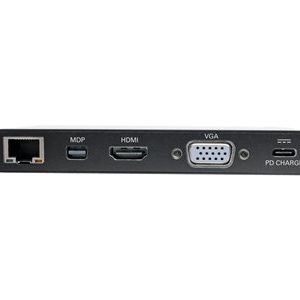 Tripp Lite   USB 3.1 Gen 1 USB C Docking Station w/ USB-A, HDMI, VGA, mDP, Gigabit Ethernet, Mem Card, 3.5 mm & USB-C Charge 4K @ 30Hz, USB-C… U442-DOCK1-B