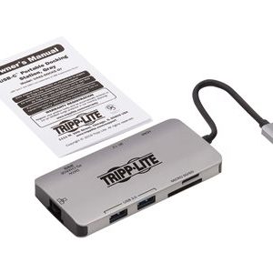 Tripp Lite   USB-C Portable Docking Station HDMI 4K @ 30 Hz, USB-A/C, GbE, SD/Micro SD, PD Charging 3.0, Gray docking station USB-C HDMI, US… U442-DOCK5-GY