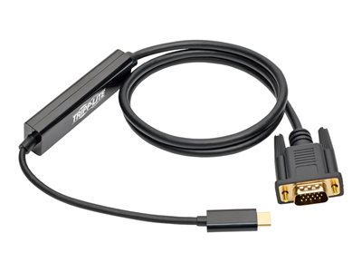 Tripp Lite   USB C to VGA Adapter Cable Converter 1080p M/M USB Type C to VGA, USB-C, USB Type-C 3ft 3′ external video adapter black U444-003-V