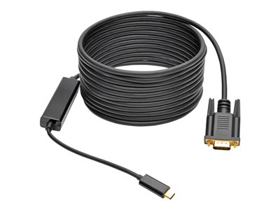 Tripp Lite   USB C to VGA Adapter Cable Converter 1080p M/M USB Type C to VGA, USB-C, USB Type-C 16ft 16′ external video adapter black U444-016-V