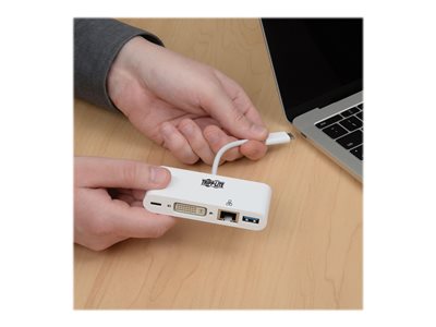 Tripp Lite   USB C to DVI Multiport Video Adapter Converter w/ USB-A Hub, USB-C PD Charging, Gigabit Ethernet Port , USB Type C to DVI, USB… U444-06N-DGU-C