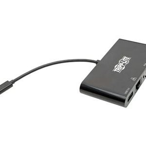 Tripp Lite   USB 3.1 Gen 1 USB-C Adapter Converter Thunderbolt 3 Compatible 4K @ 30Hz HDMI, VGA, USB-A Hub Port and Gigabit Ethernet, Blac… U444-06N-HV4GUB