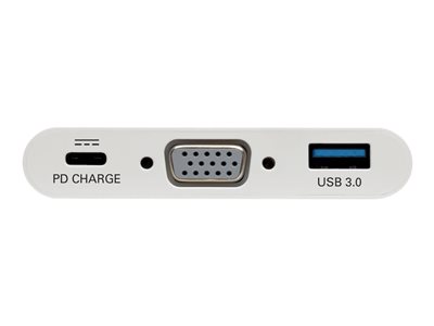 Tripp Lite   USB C to VGA Multiport Video Adapter Converter w/ USB-A Hub, & USB-C PD Charging, Thunderbolt 3 Compatible USB Type C to VGA, U… U444-06N-VU-C