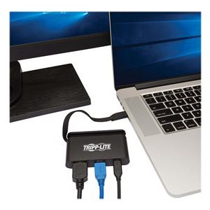 Tripp Lite   USB C Adapter Converter 4K w/ HDMI Gigabit Ethernet USB-A Hub & PD Charging Thunderbolt 3 Compatible w/ Storage Cable docking… U444-T6N-H4UBC
