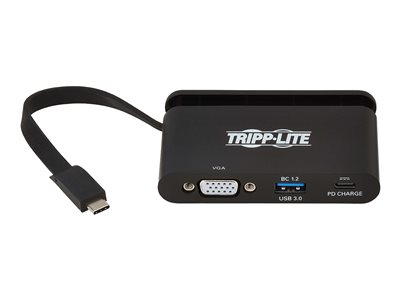 Tripp Lite   USB C Adapter Converter w/ VGA, Gigabit Ethernet, USB-A Hub & PD Charging, Thunderbolt 3 Compatible w/ Storage Cable 1080p dock… U444-T6N-VUBC