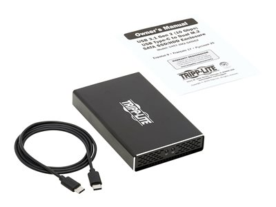 Tripp Lite USB-C to Dual M.2 SATA SSD/HDD Enclosure Adapter USB