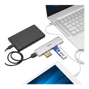 Tripp Lite   USB-C Multiport Adapter, 2x USB-A and 1X USB-C Ports, Card Reader, USB 3.0, Silver docking station USB-C 3.1 / Thunderbolt 3 U460-002-2AM-C1