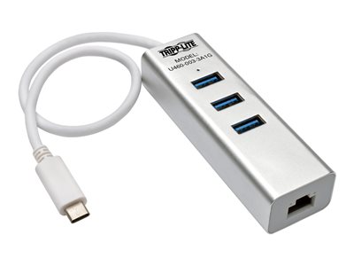 Tripp Lite   3-Port USB 3.1 Gen 1 USB-C Portable Hub/Adapter, 3 USB-A Ports and Gigabit Ethernet Port, Thunderbolt 3 Compatible hub 3 ports U460-003-3A1G
