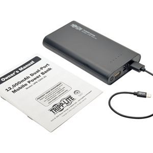 Tripp Lite   Portable 2-Port USB Battery Charger Mobile Power Bank 12k mAh power bank Li-Ion USB UPB-12K0-2U