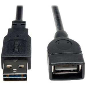 Tripp Lite   1ft USB 2.0 High Speed Extension Cable Reversible A to A M/F 1′ USB extension cable USB to USB 1 ft UR024-001