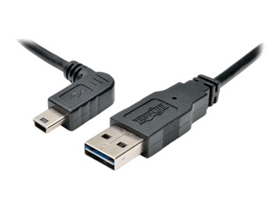 Tripp Lite   3ft USB 2.0 High Speed Cable Reversible A to Left Angle 5Pin Mini B M/M 3′ USB cable mini-USB Type B to USB 3 ft UR030-003-LAB