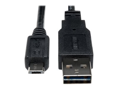 Tripp Lite   3ft USB 2.0 High Speed Cable Reversible A to 5Pin Micro B M/M 3′ USB cable Micro-USB Type B to USB 3 ft UR050-003