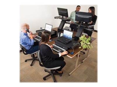 Tripp Lite   Sit Stand Desktop Workstation Adjustable Standing Desk w/ Clamp standing desk converter rectangular black WWSSDC