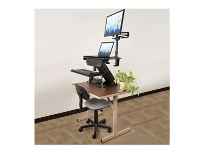 Tripp Lite   Sit Stand Desktop Workstation Adjustable Standing Desk w/ Clamp standing desk converter rectangular black WWSSDC