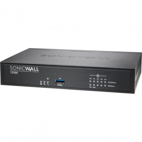 SonicWall  TZ300P Network Security/Firewall Appliance5 Port10/100/1000Base-TGigabit EthernetDES, 3DES, MD5, SHA-1, AES (128-bit),… 01-SSC-0030