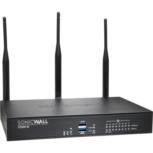 SonicWall  TZ500 Network Security/Firewall Appliance8 Port10/100/1000Base-TGigabit EthernetWireless LAN IEEE 802.11acAES (256-… 01-SSC-0443