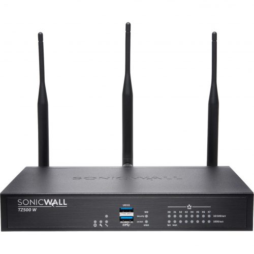 SonicWall  TZ500 Network Security/Firewall Appliance8 Port10/100/1000Base-TGigabit EthernetWireless LAN IEEE 802.11acAES (256-… 01-SSC-0443